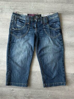 Y2K Bongo blue low rise capris